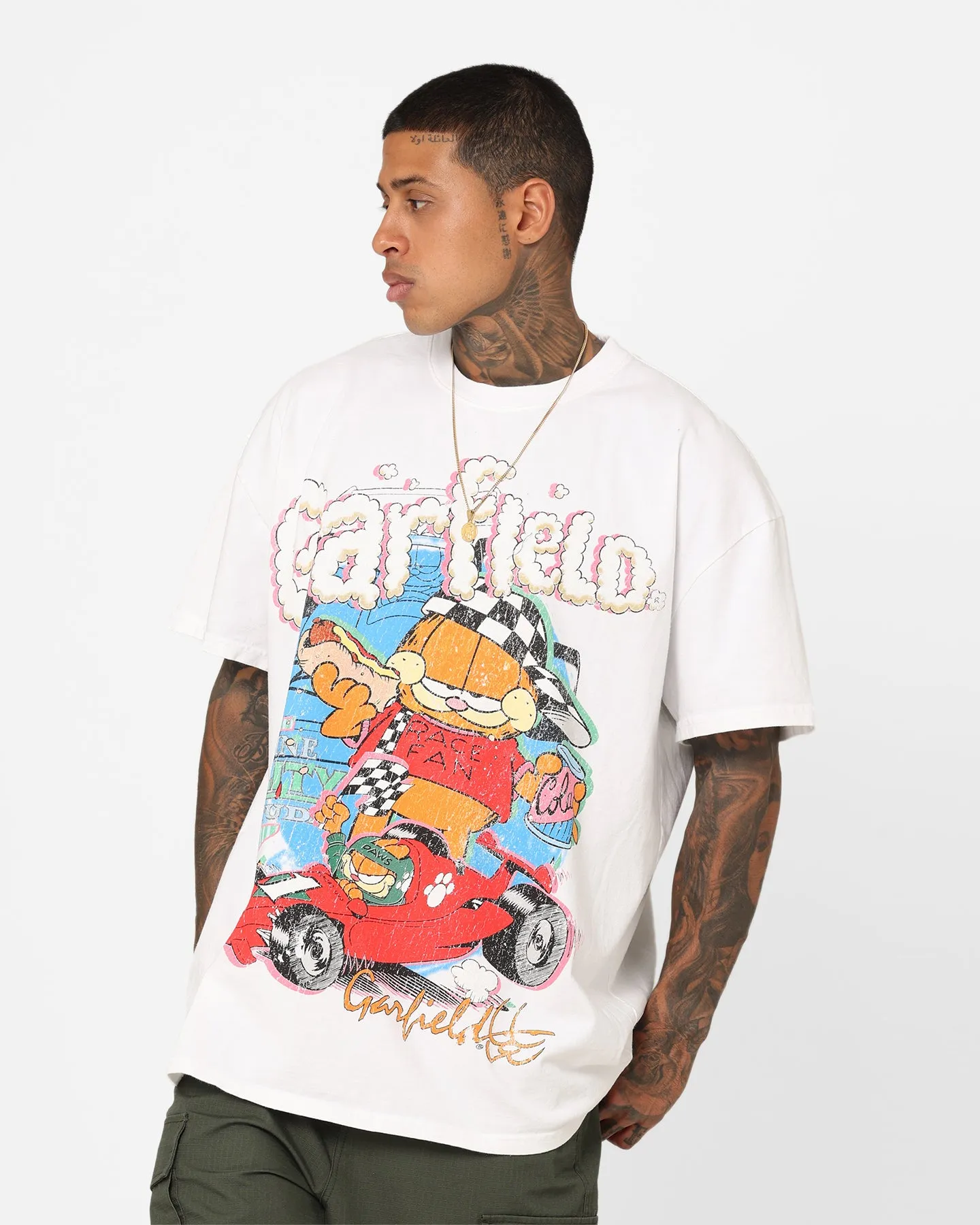 American Thrift X Garfield Race Heavyweight T-Shirt White