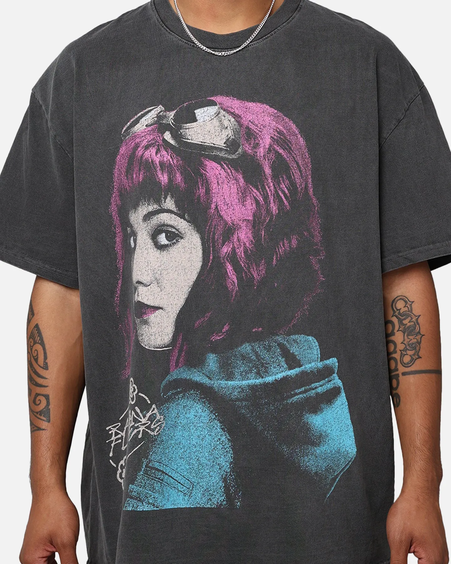 American Thrift X Scott Pilgrim Ramona Flowers Heavyweight Vintage T-Shirt Black Wash