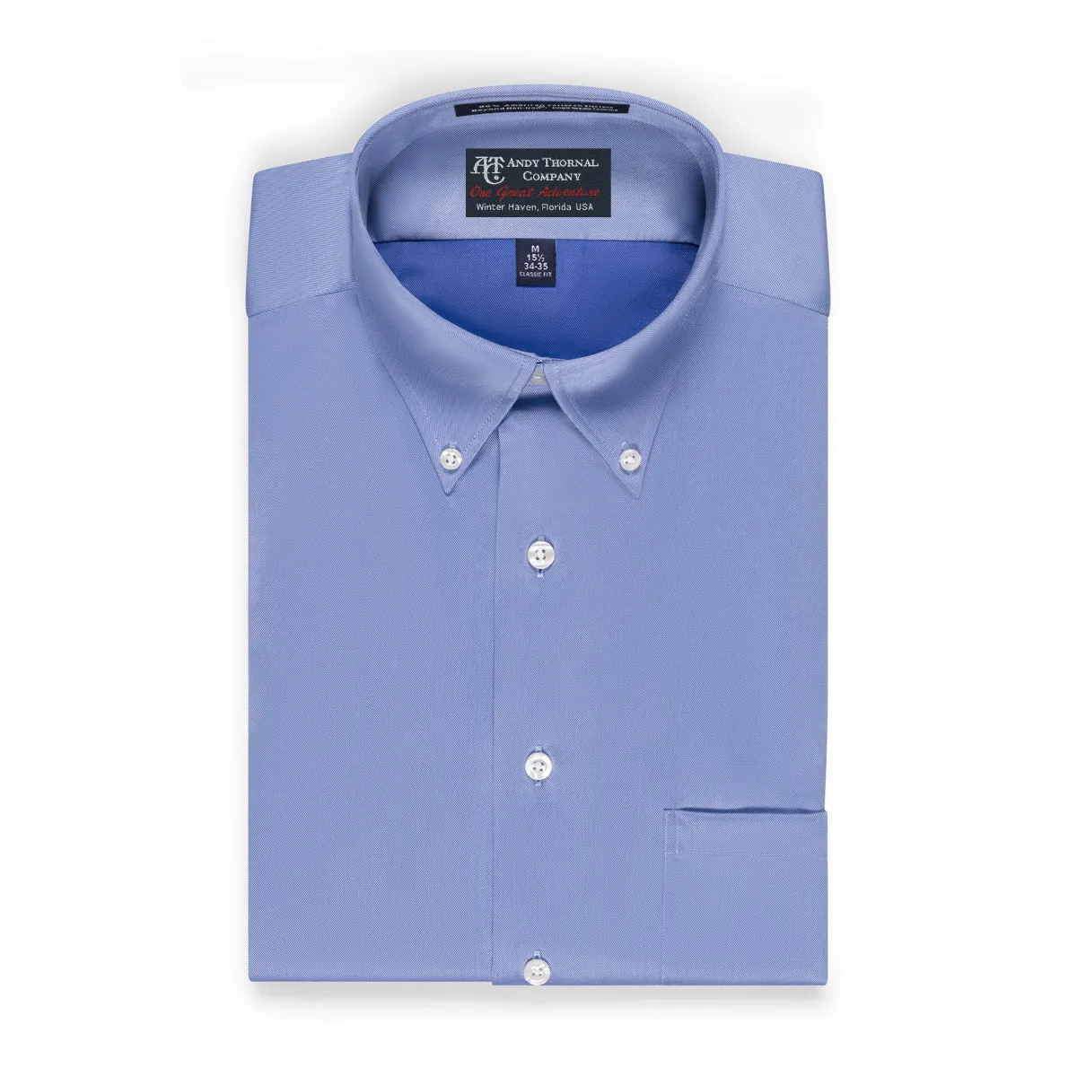 Andy Thornal Wrinkle Free Stretch Twill Dress Shirt / Blue