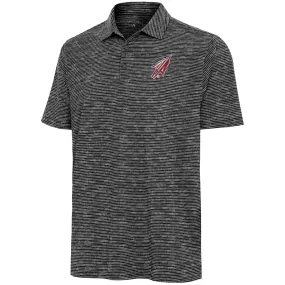 Antigua Men's Arrowhead Logo Watercolor Striped Performance Polo - Black Heather