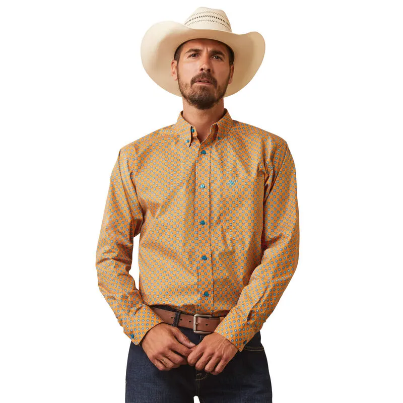 Ariat Men's Killian L/S Fitted Western Button Down Shirt in Jasper Stone