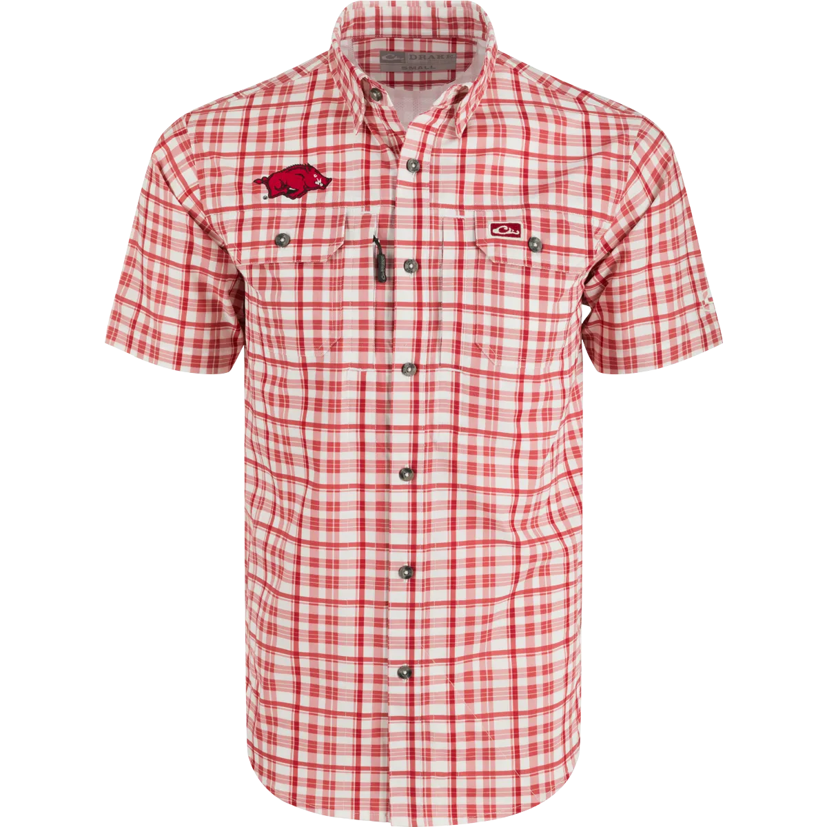 Arkansas Hunter Creek Windowpane Plaid Short Sleeve Shirt