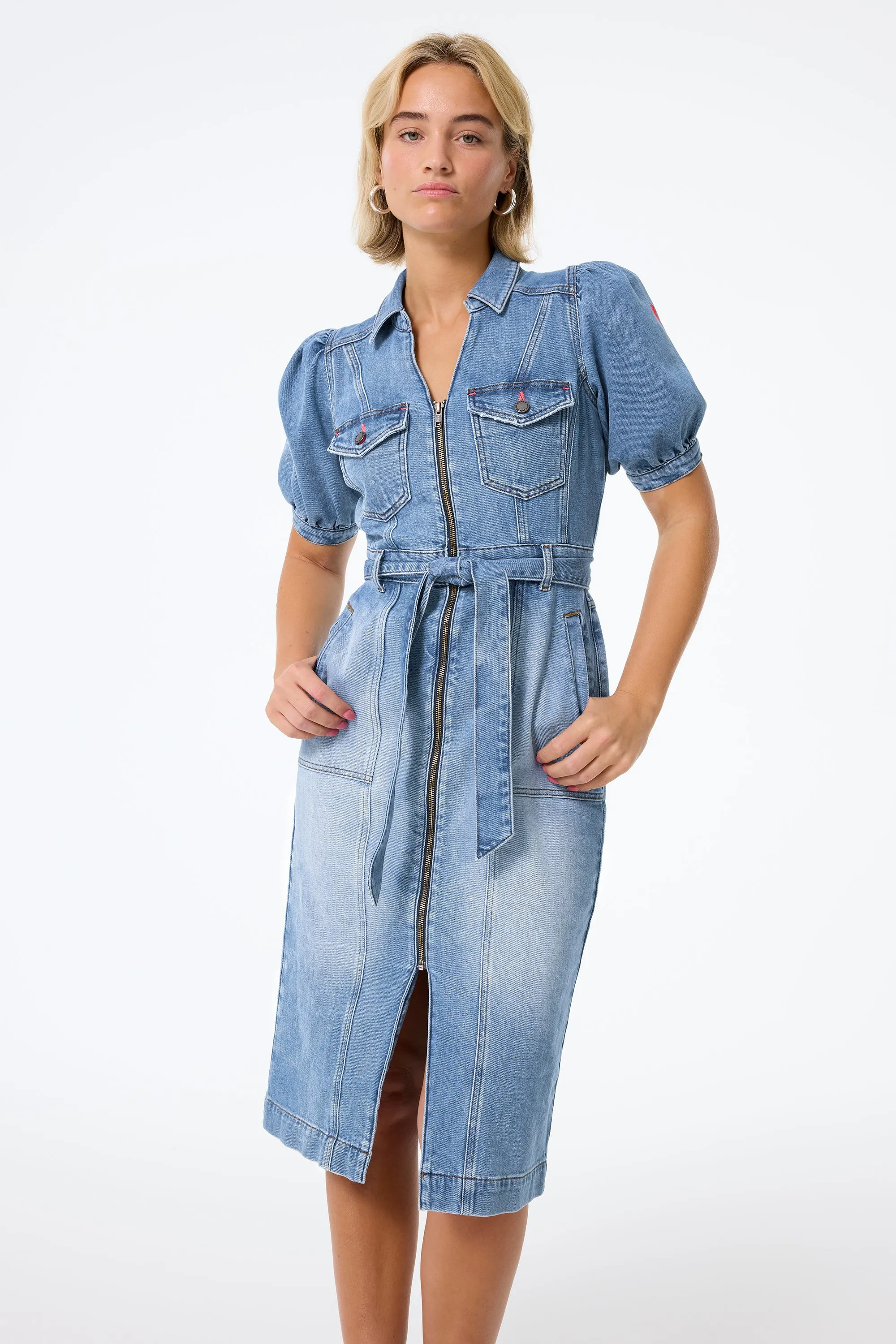 Authentic Indigo Western Denim Midi Dress