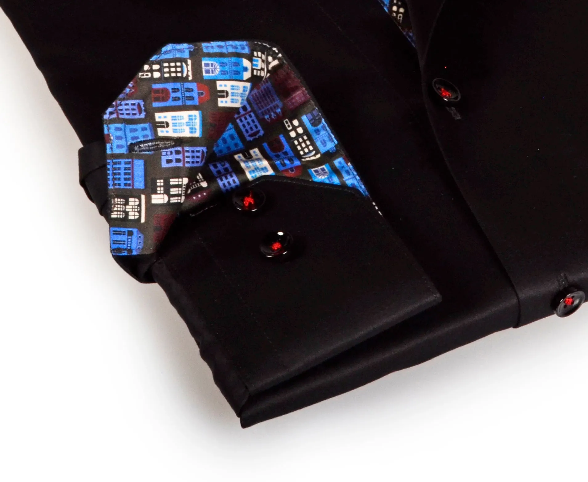 Barney Button-Up Shirt With Contrast Details // Black // Contemporary Fit (Regular)