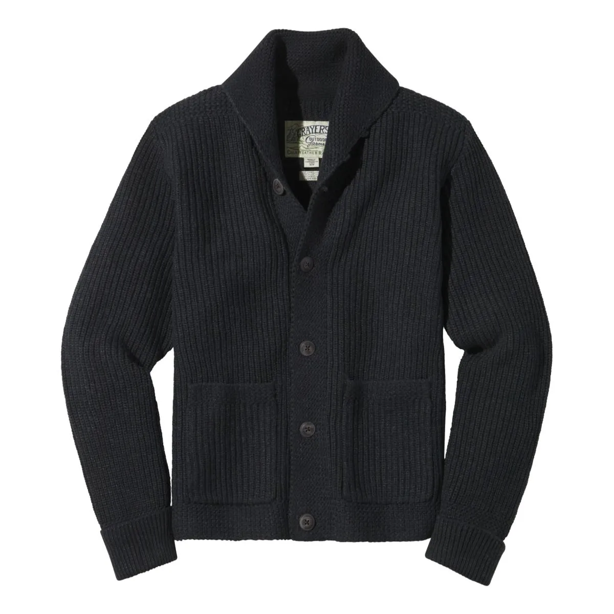 Belmont Plaited Shawl Cardigan Black Charcoal