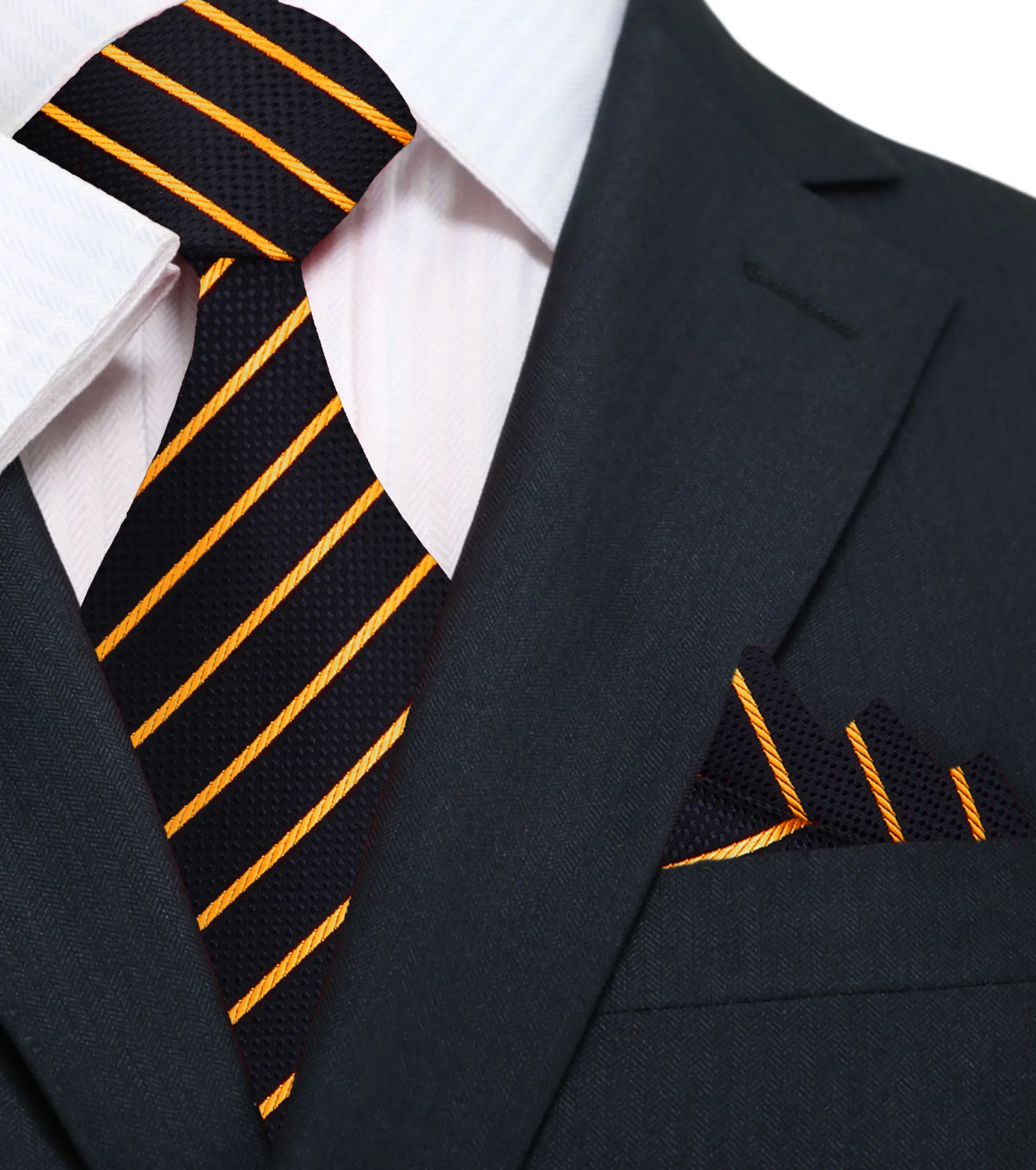 Black & Gold Perfect Pinstripe Necktie