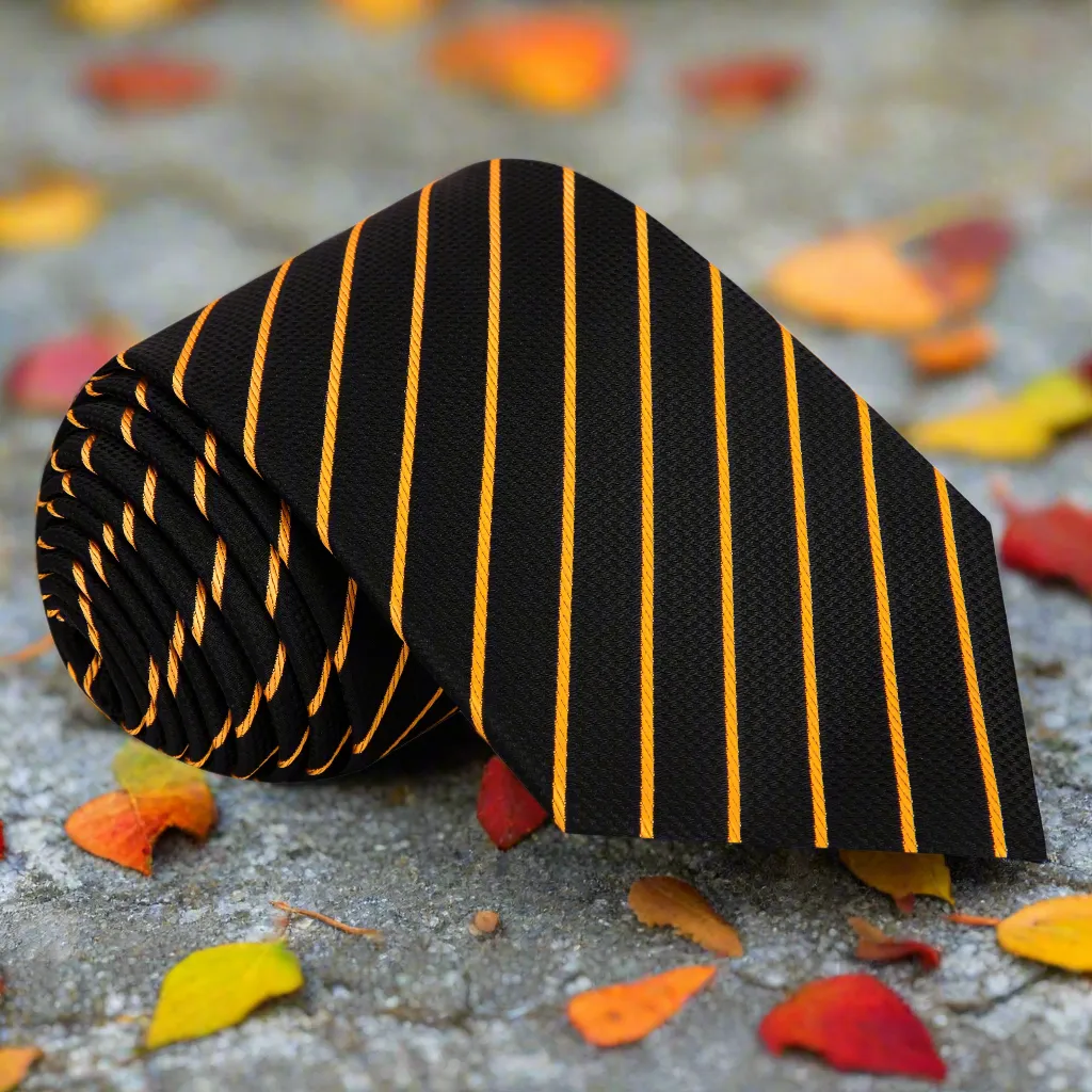 Black & Gold Perfect Pinstripe Necktie