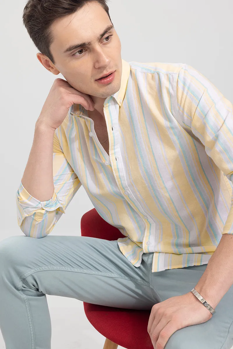 Blazing Stripe Yellow Linen Shirt