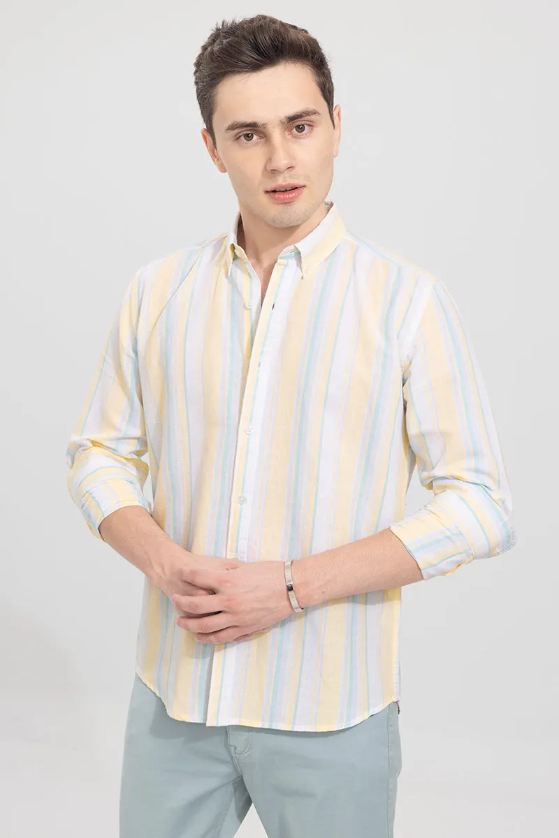 Blazing Stripe Yellow Linen Shirt