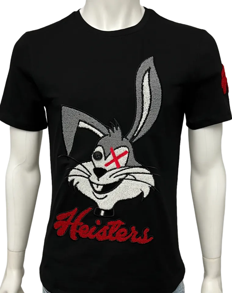 Bugs Bunny Men's Black and Gray Graphic Tees 100% Cotton