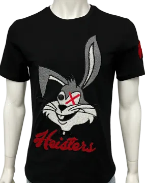 Bugs Bunny Men's Black and Gray Graphic Tees 100% Cotton