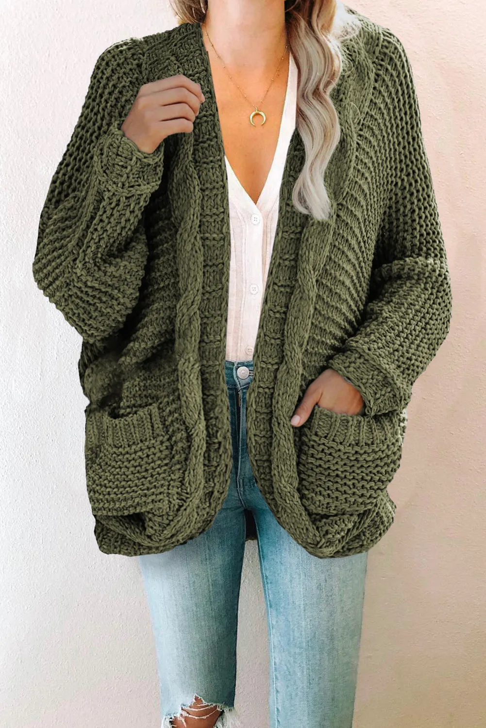 Chunky Cardigan - Green