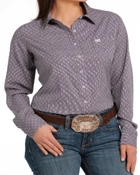 Cinch Women's ArenaFlex Lilac Button  Long Sleeve Western Shirt MSW9163018