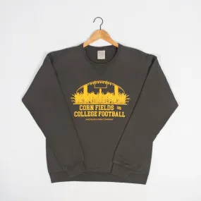 Cornfields and College Football Washed Black Crewneck