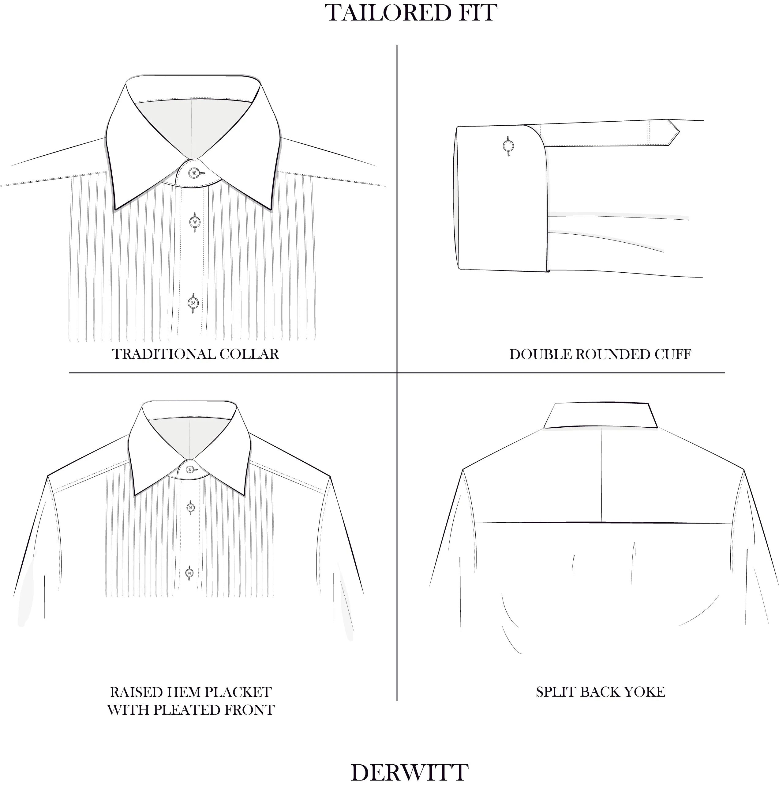 Dewitt White Pleated Dress Shirt