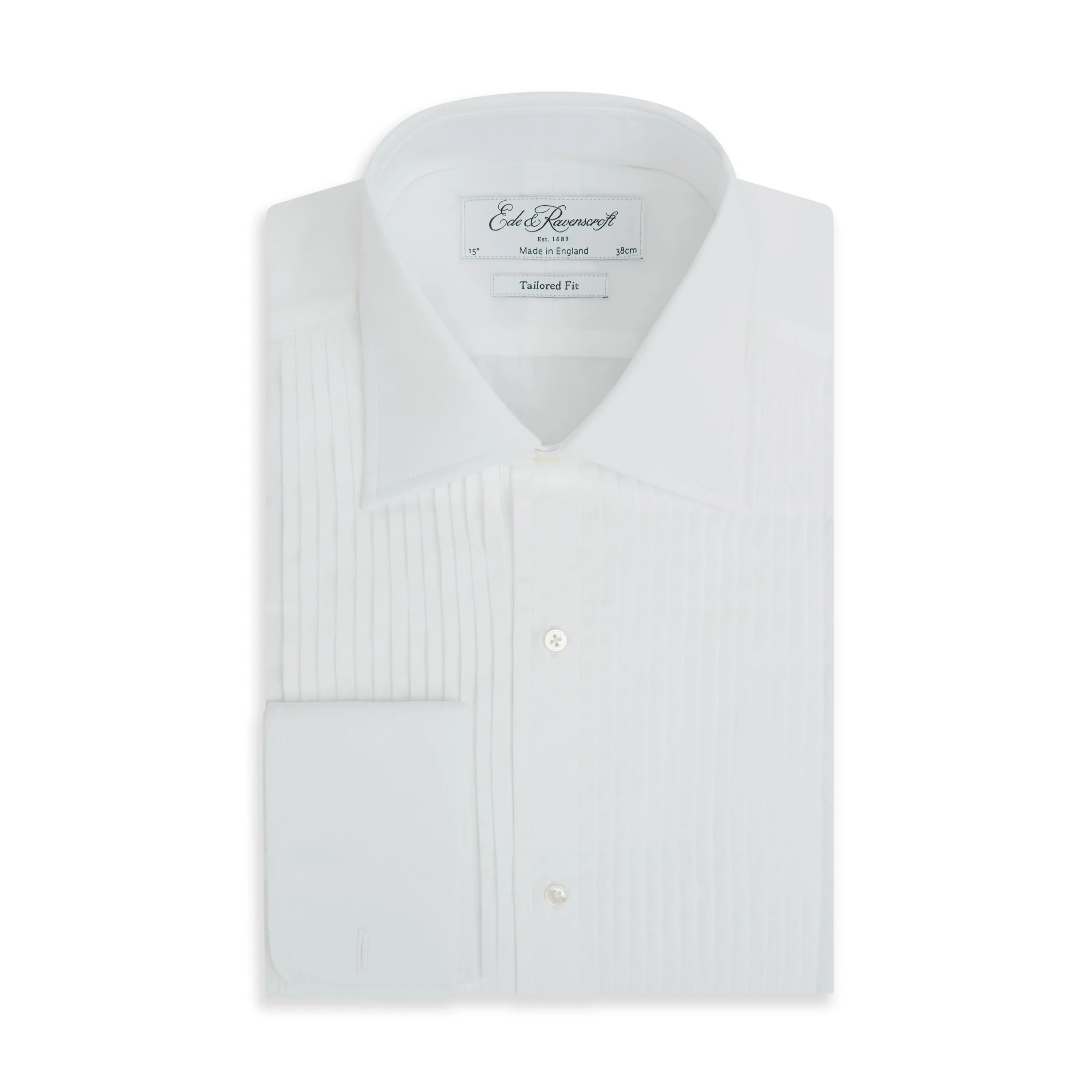 Dewitt White Pleated Dress Shirt