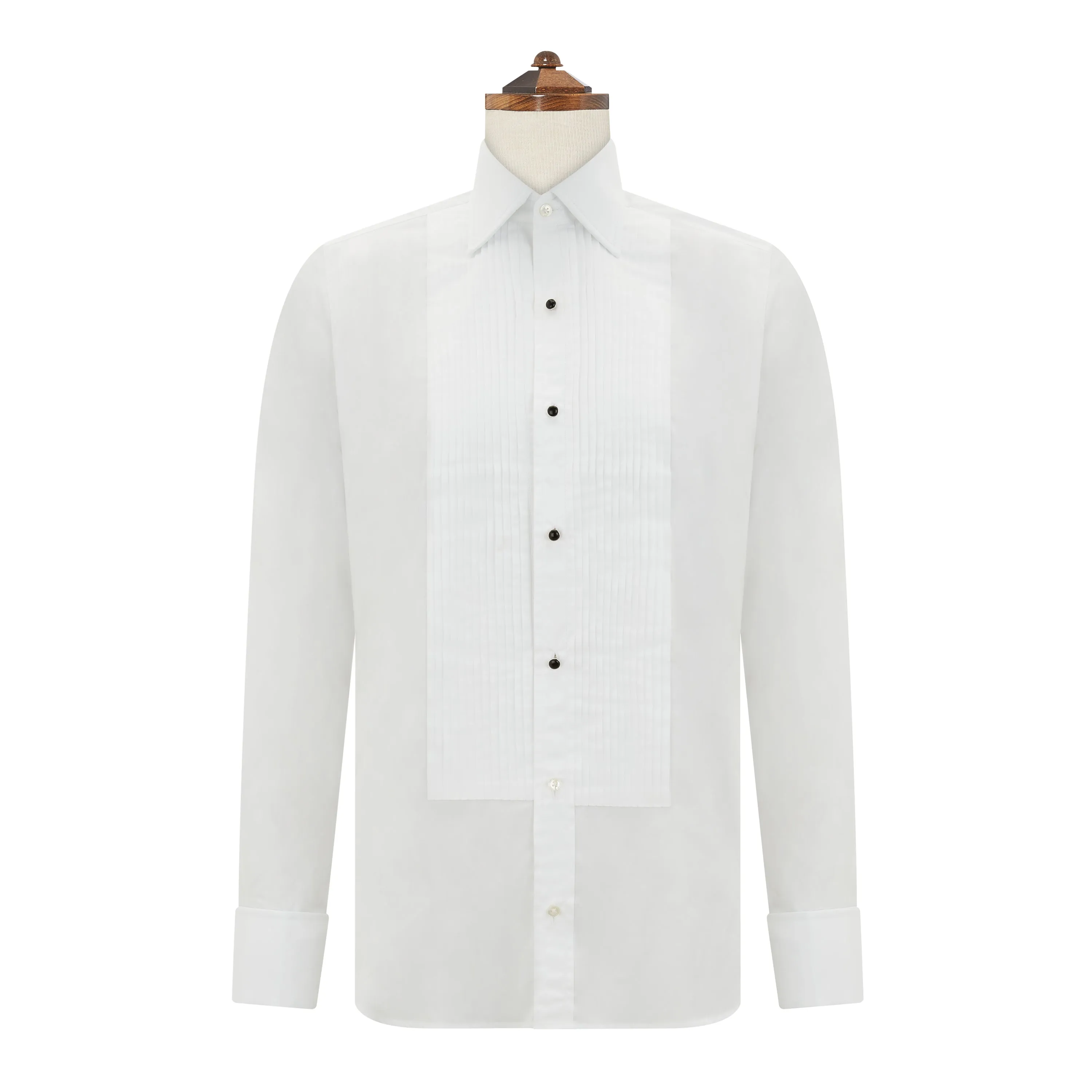 Dewitt White Pleated Dress Shirt