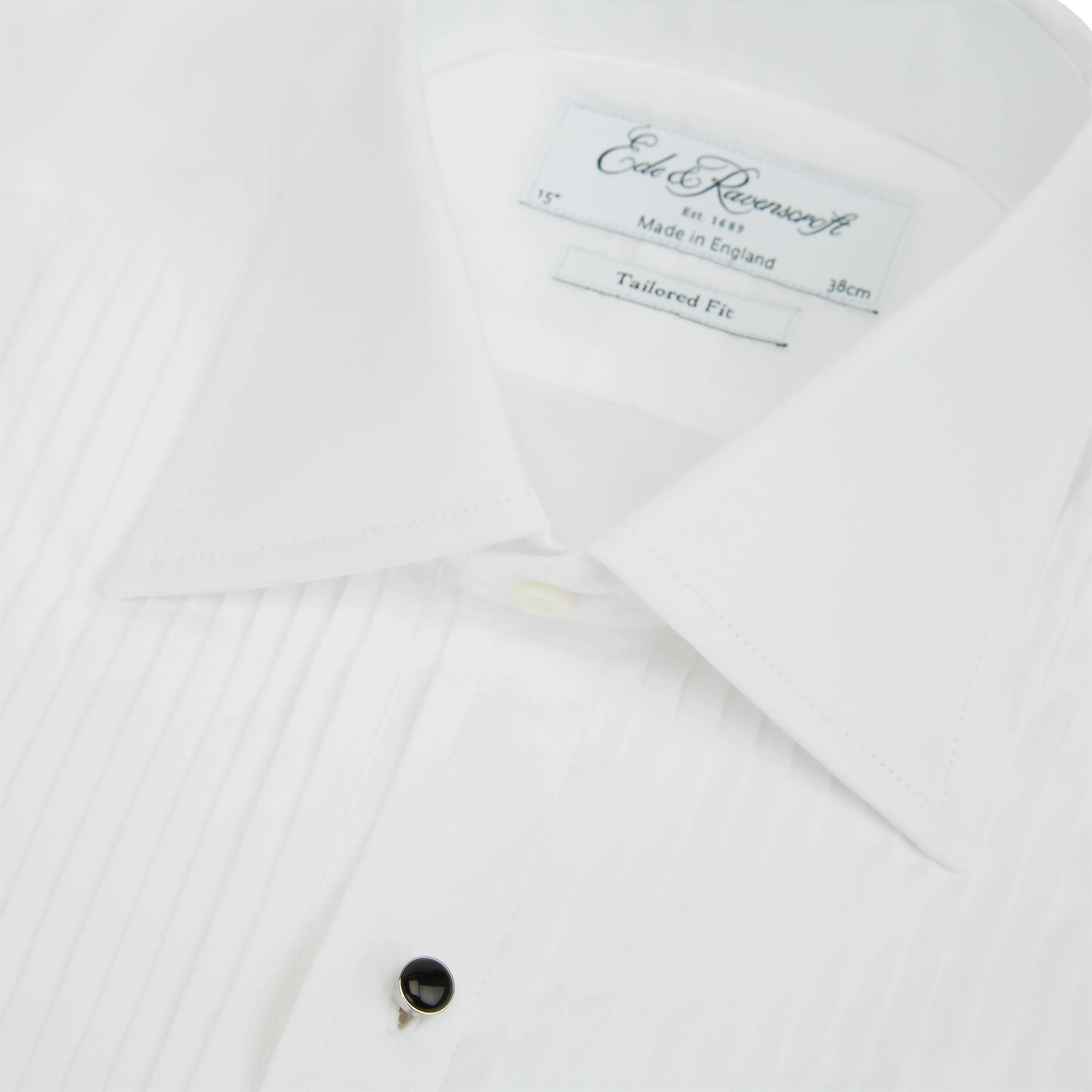 Dewitt White Pleated Dress Shirt