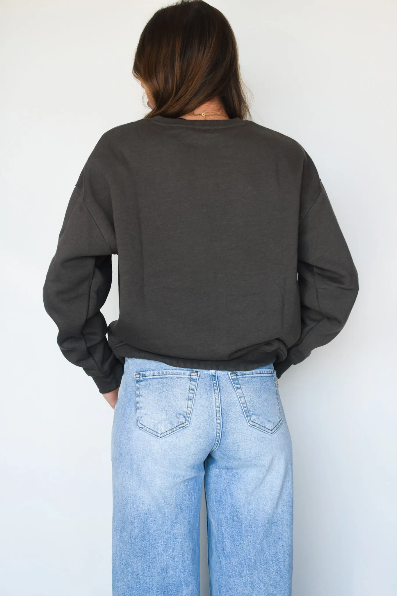 Diana Oversized Fleece Crewneck- Dark Olive