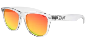 EZMT04 Minty Clear Frame, Smoked Crimson Mirrored lens