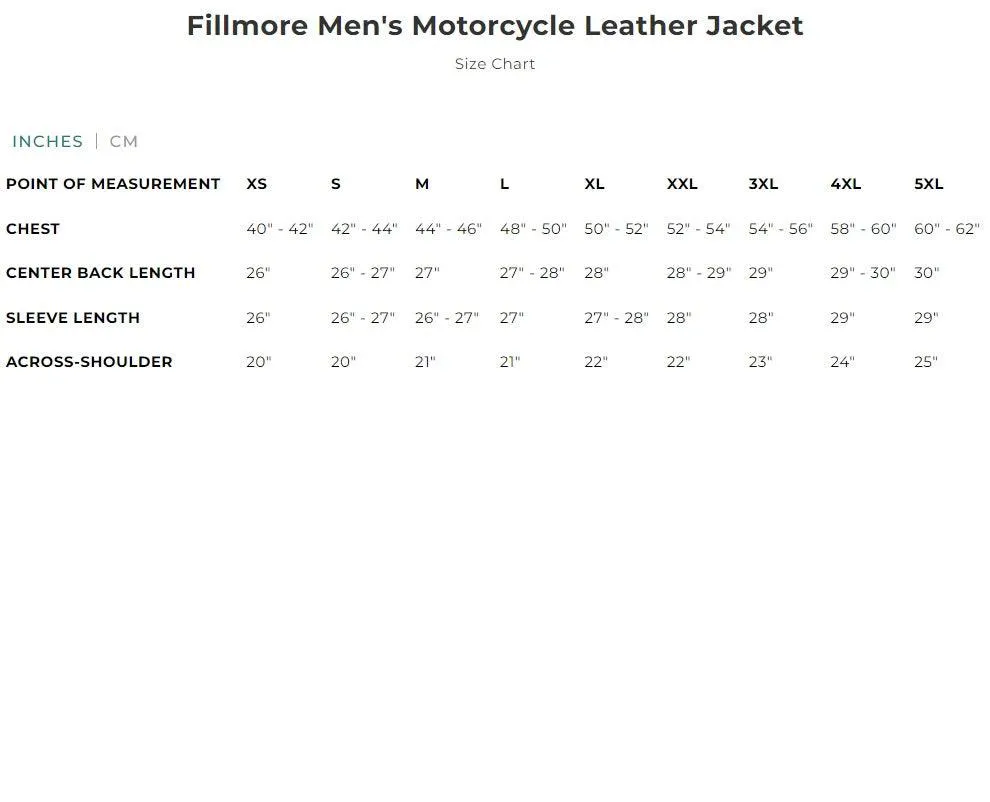 First Mfg Mens Fillmore Leather Motorcycle Jacket