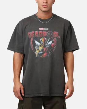 Goat Crew Marvel Deadpool Poster Heavyweight T-Shirt Black Wash