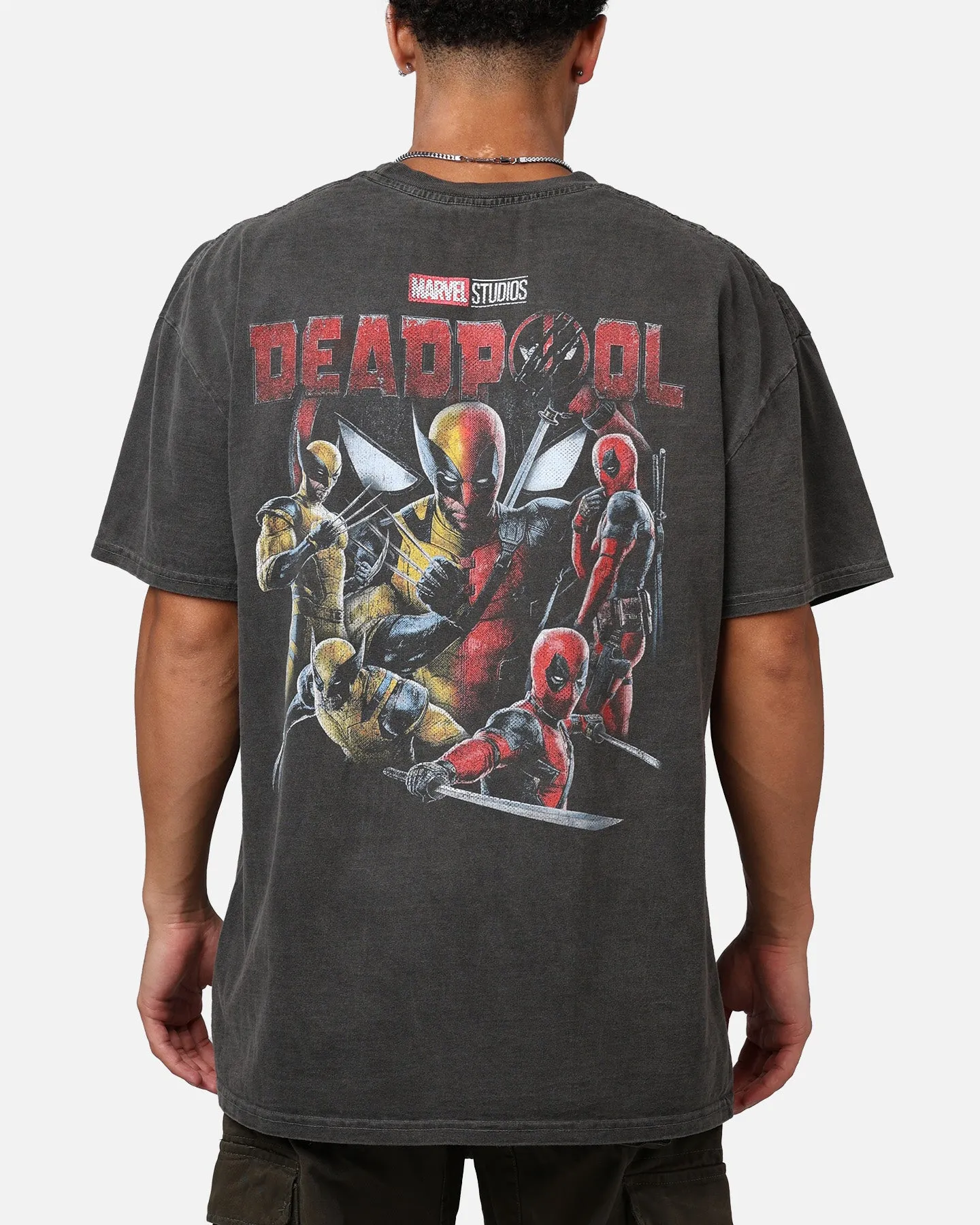 Goat Crew Marvel Deadpool Poster Heavyweight T-Shirt Black Wash