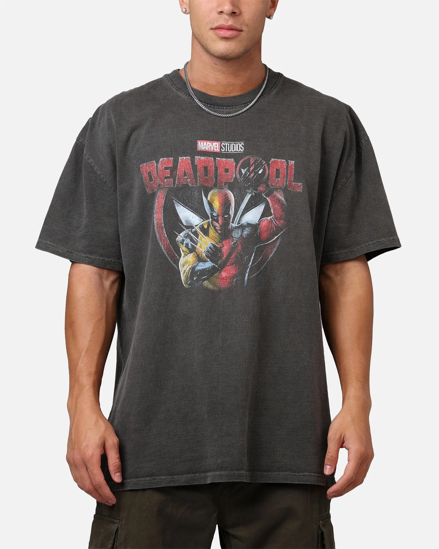 Goat Crew Marvel Deadpool Poster Heavyweight T-Shirt Black Wash