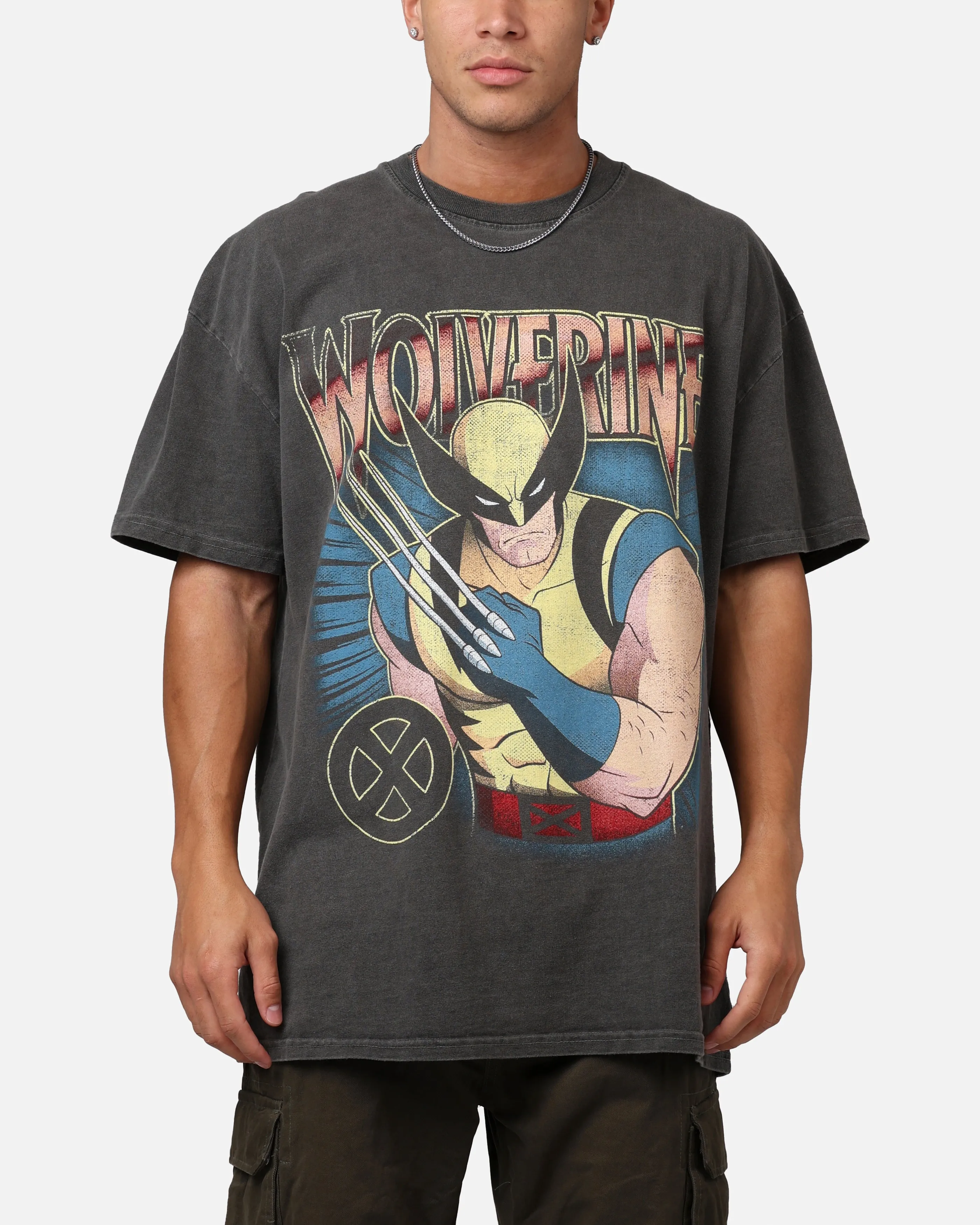 Goat Crew Marvel X-Men Wolverine Heavyweight T-Shirt Black Wash