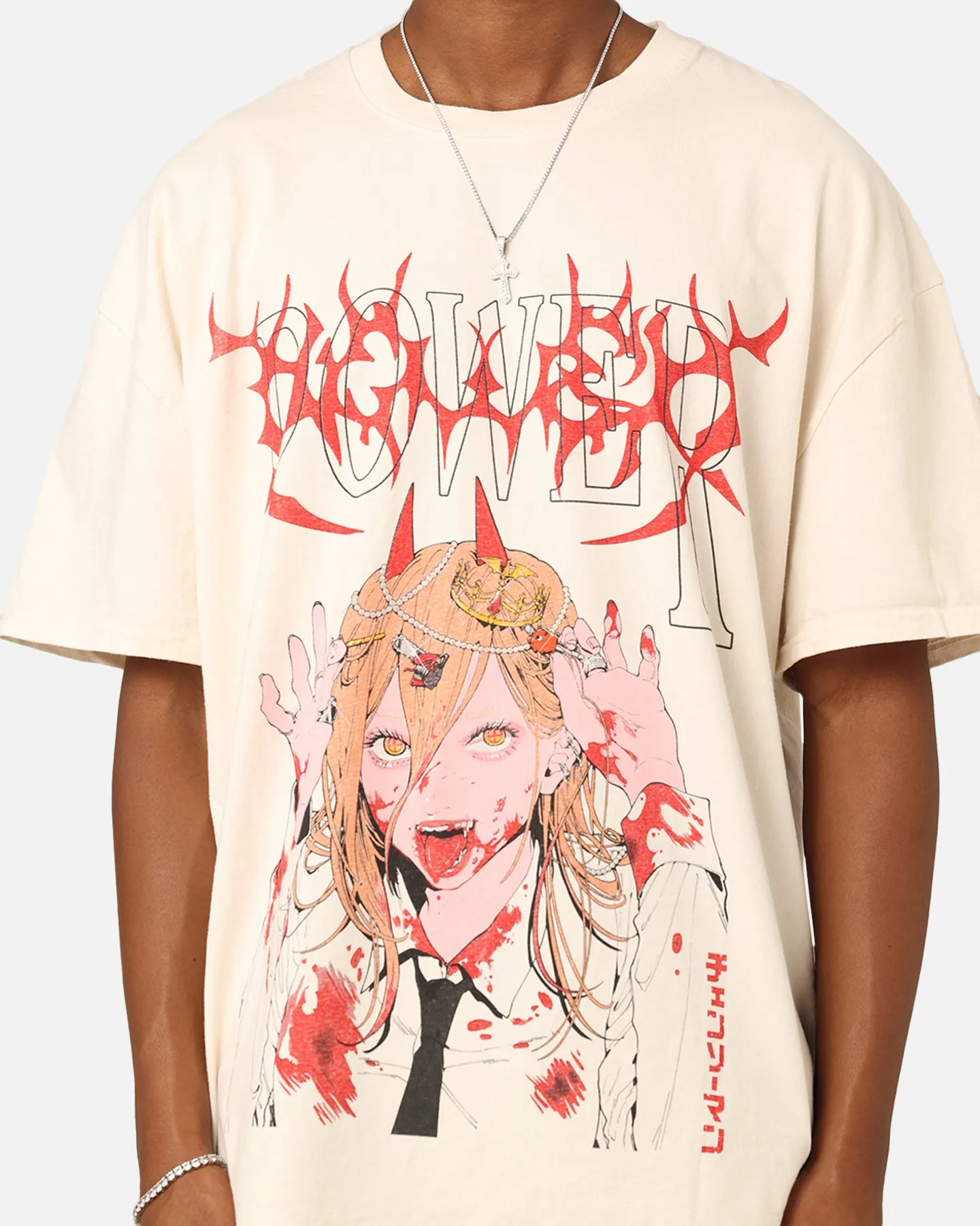 Goat Crew X Chainsaw Man Power Heavyweight T-Shirt Off White