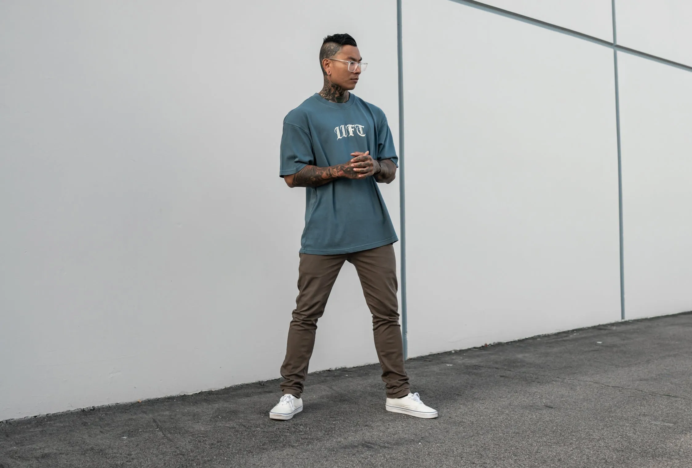 Gotham Oversized Tee - Blue / Cream