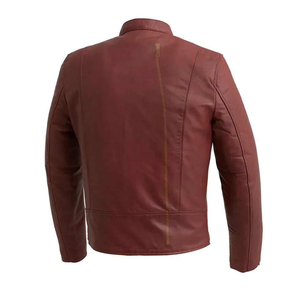 Grayson Mens Leather Jacket Oxblood