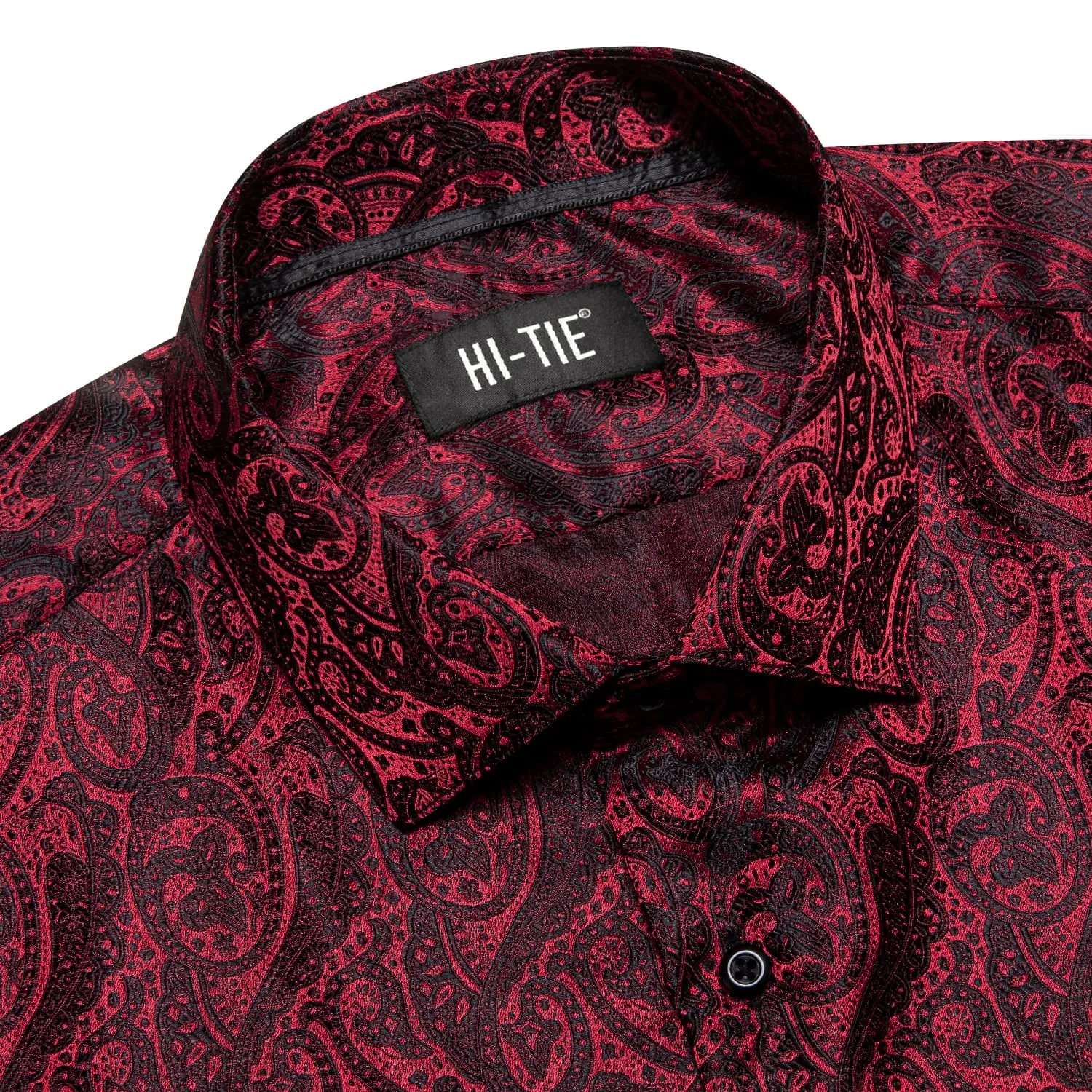 Hi-Tie Paisley Shirt DarkRed Mens Button Down Shirt