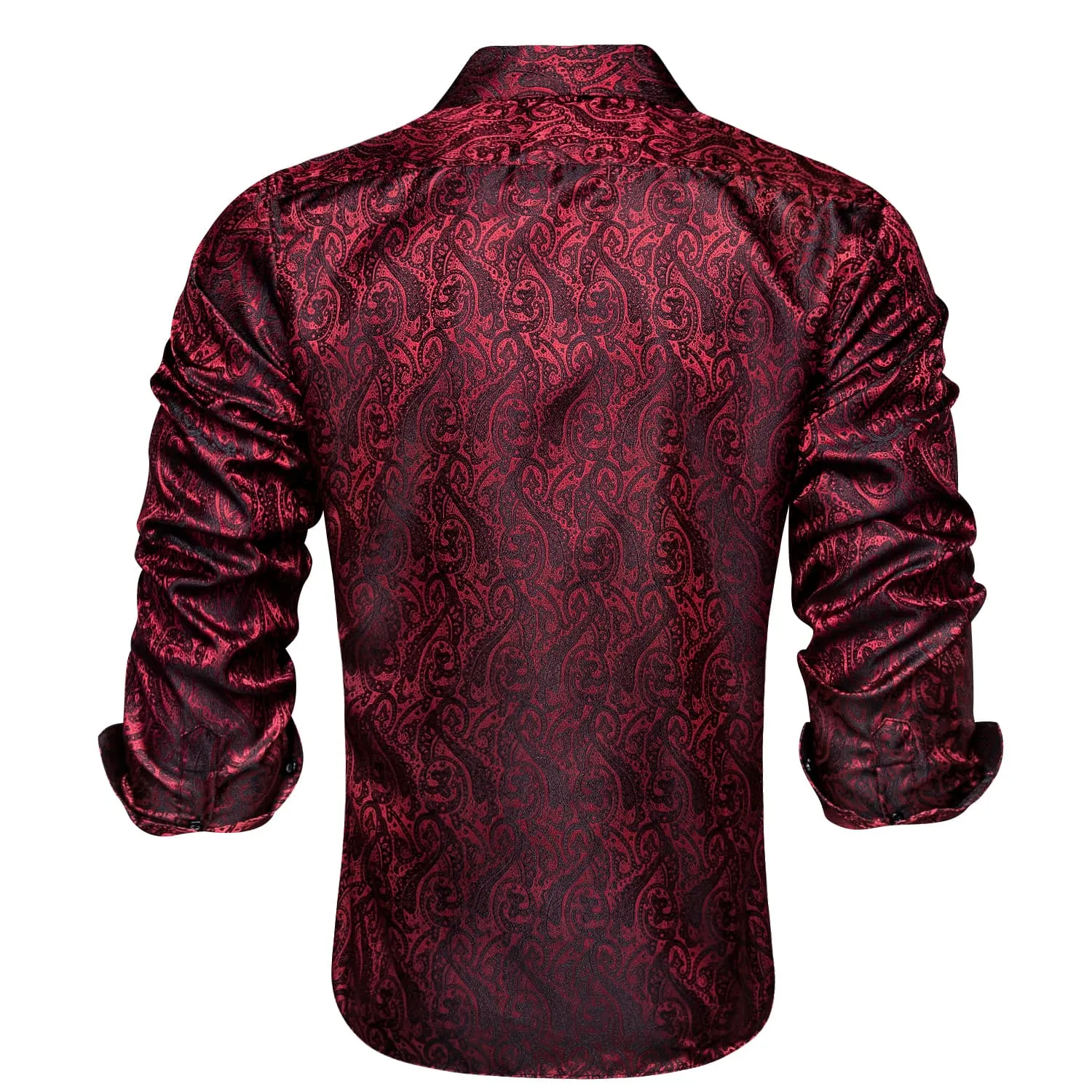 Hi-Tie Paisley Shirt DarkRed Mens Button Down Shirt