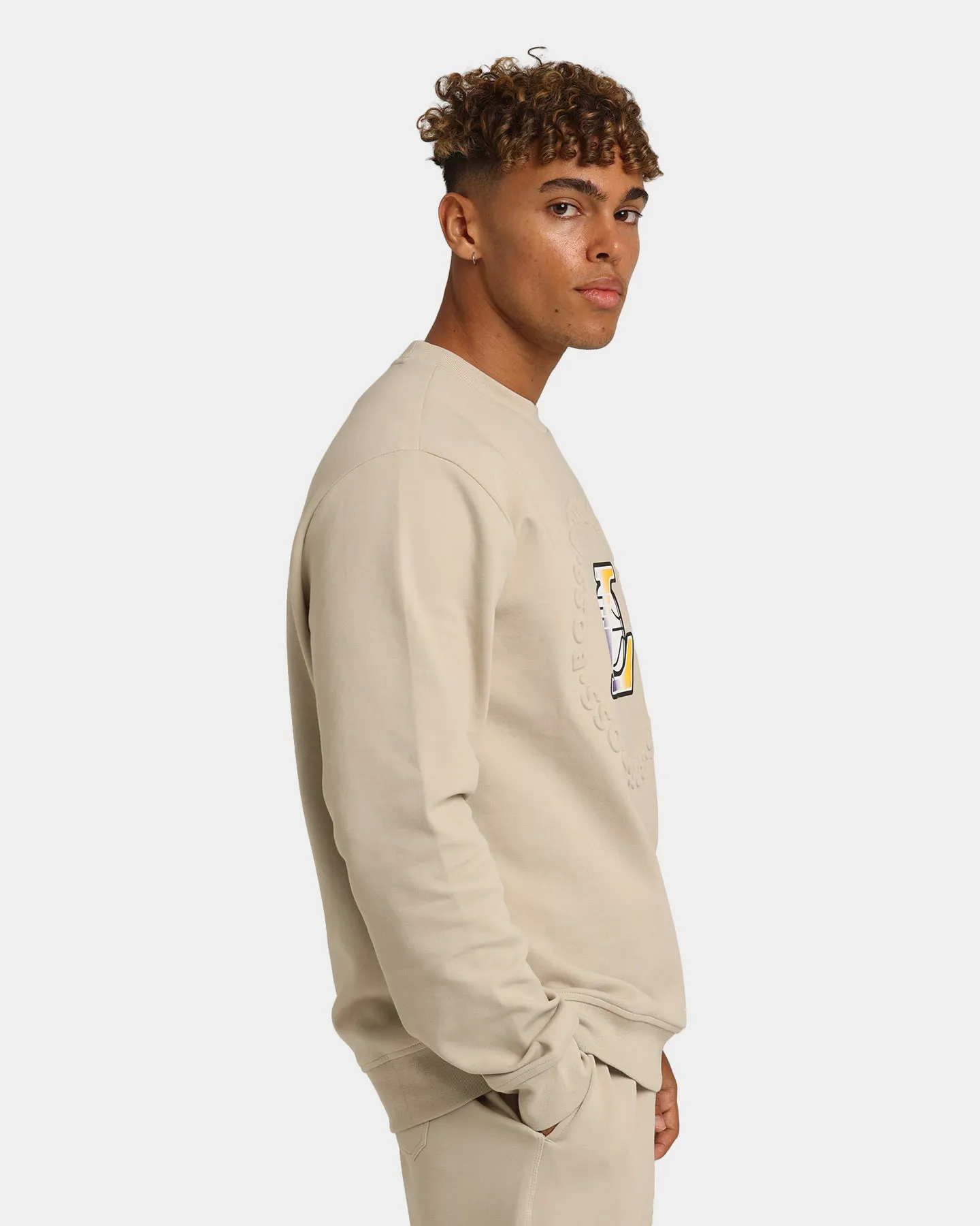 Hugo Boss Hugo Boss X NBA Basic Los Angeles Lakers Crewneck Sweatshirt Light Beige