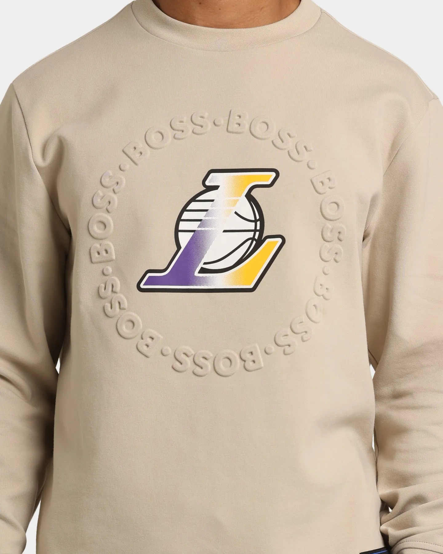 Hugo Boss Hugo Boss X NBA Basic Los Angeles Lakers Crewneck Sweatshirt Light Beige