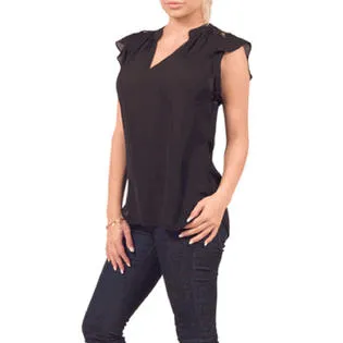 Ketty More Women Body Fit V-Neck Sleeveless Chiffon Top-KMWSB742