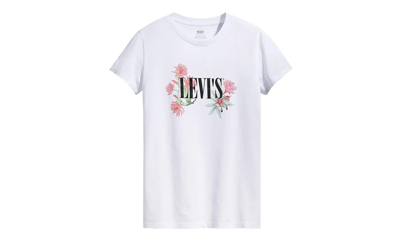 Levi's Women's Perfect Cactus Flower Serif T-Shirt White