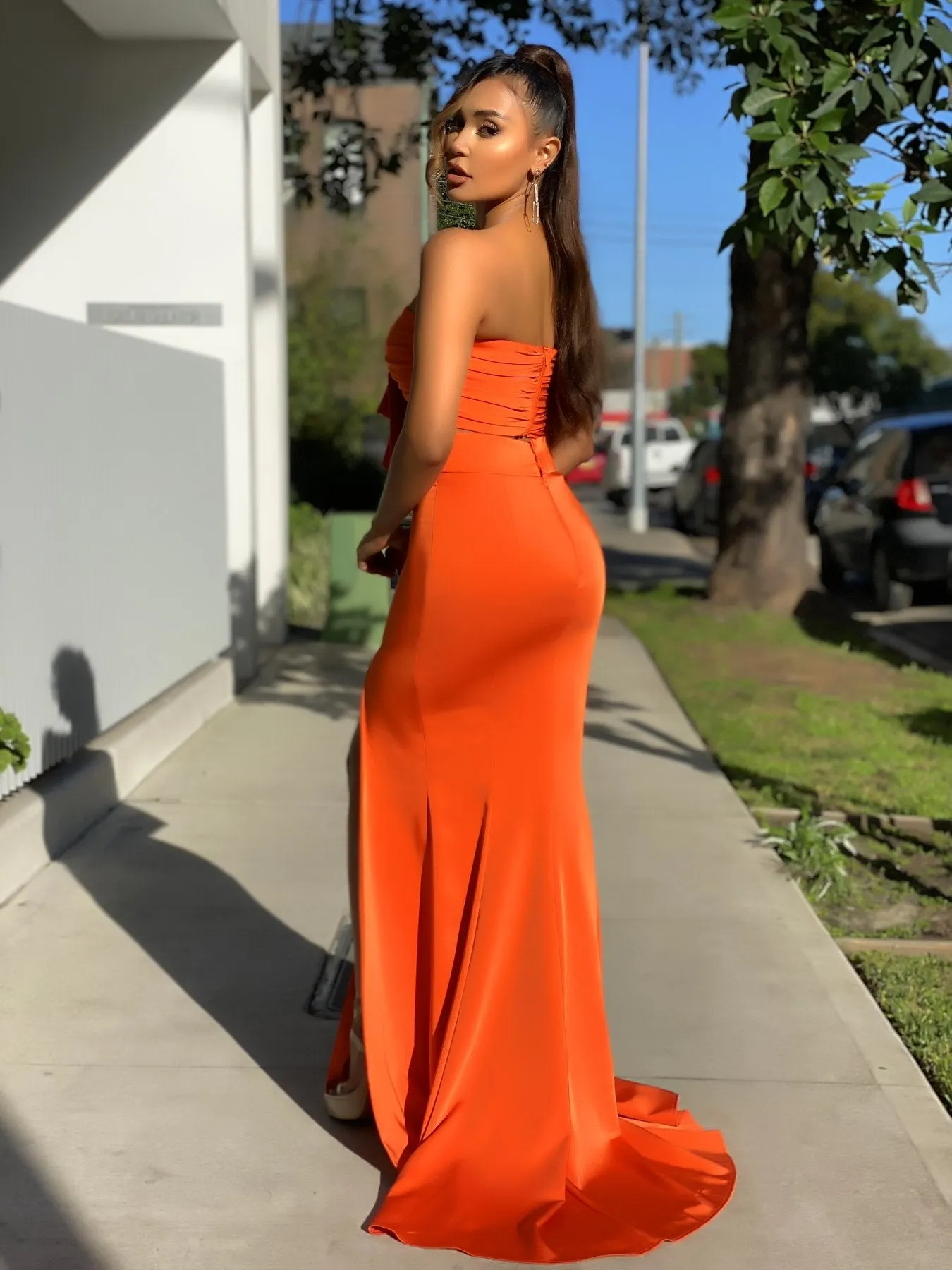 Melinda 2 Piece Dress - Orange by Jadore Evening