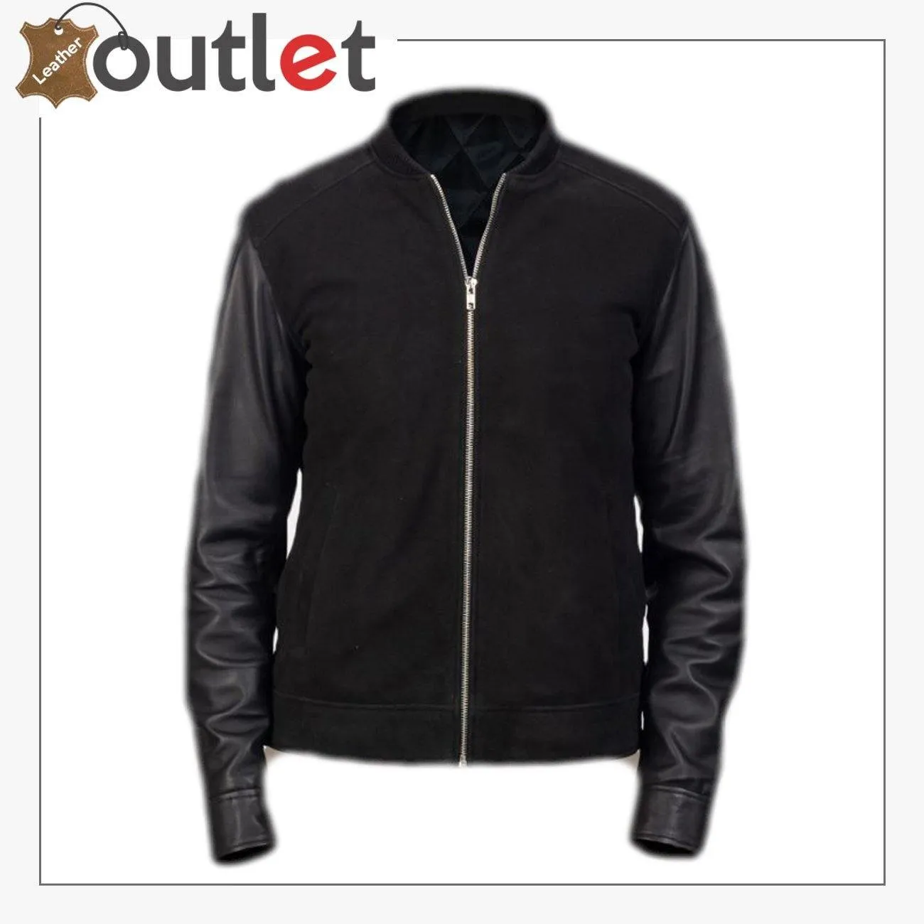 Men Jet Black Bomber Jacket