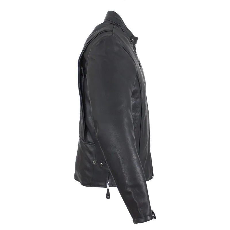 Men's Leather Motorcycle Jacket With Air Vents, MJ820-11-DL