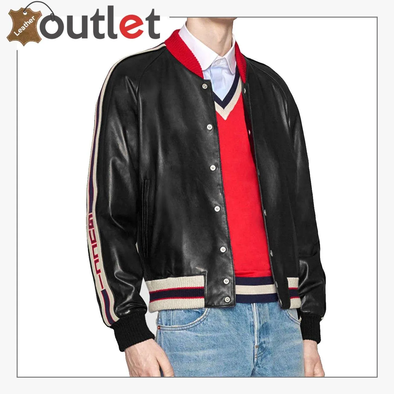 Mens Quality Leather bomber jacket