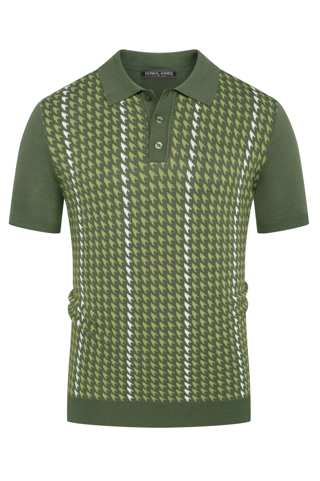 Men's Vintage Polo Shirts Lightweight Retro 70s Knit Houndstooth Golf Pullover Shirts