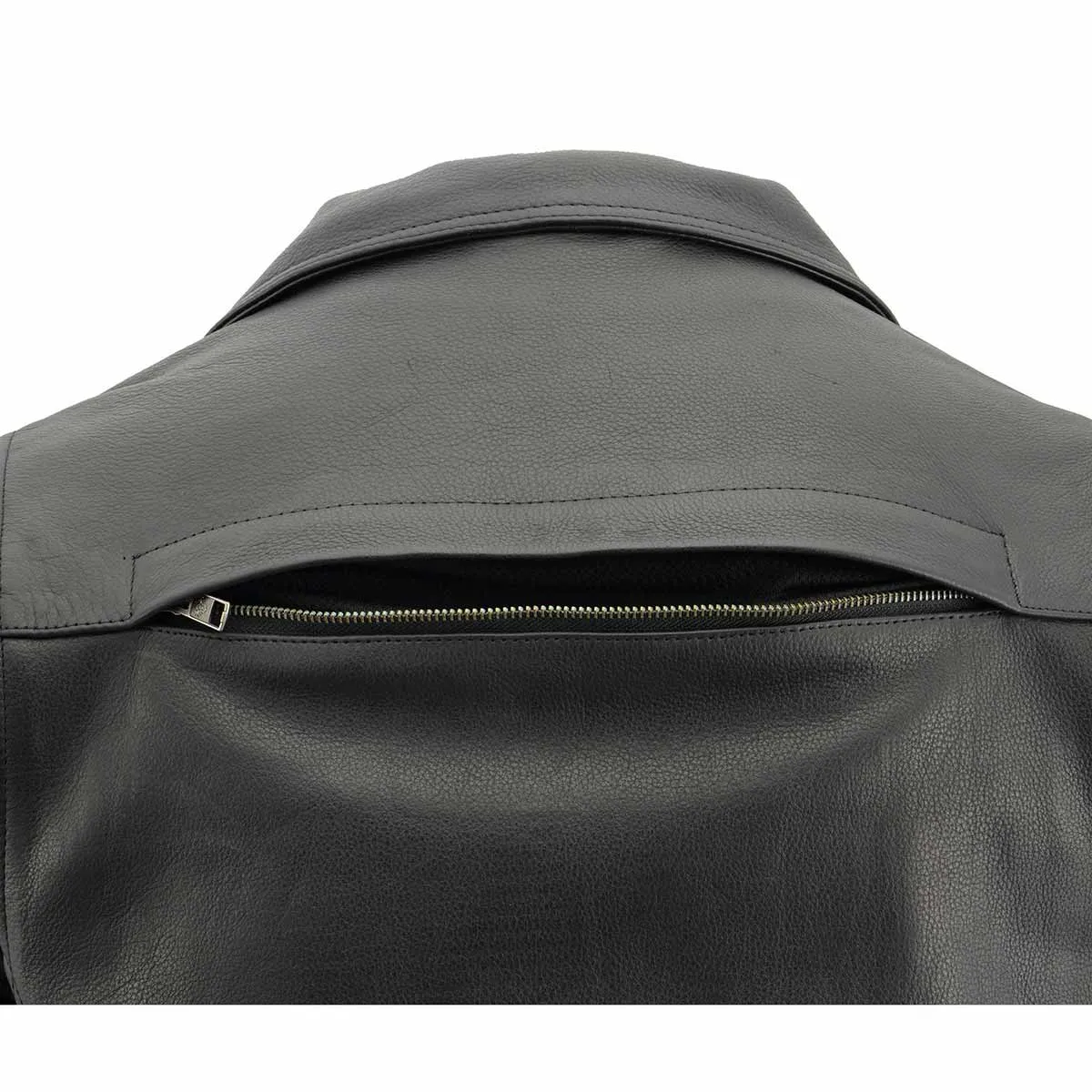 Milwaukee Leather MLM1570 Men’s Black Premium Cowhide Leather Utility Pocket Motorcycle Jacket