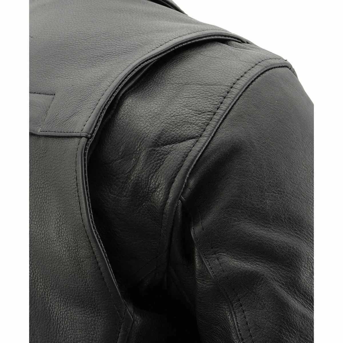 Milwaukee Leather MLM1570 Men’s Black Premium Cowhide Leather Utility Pocket Motorcycle Jacket