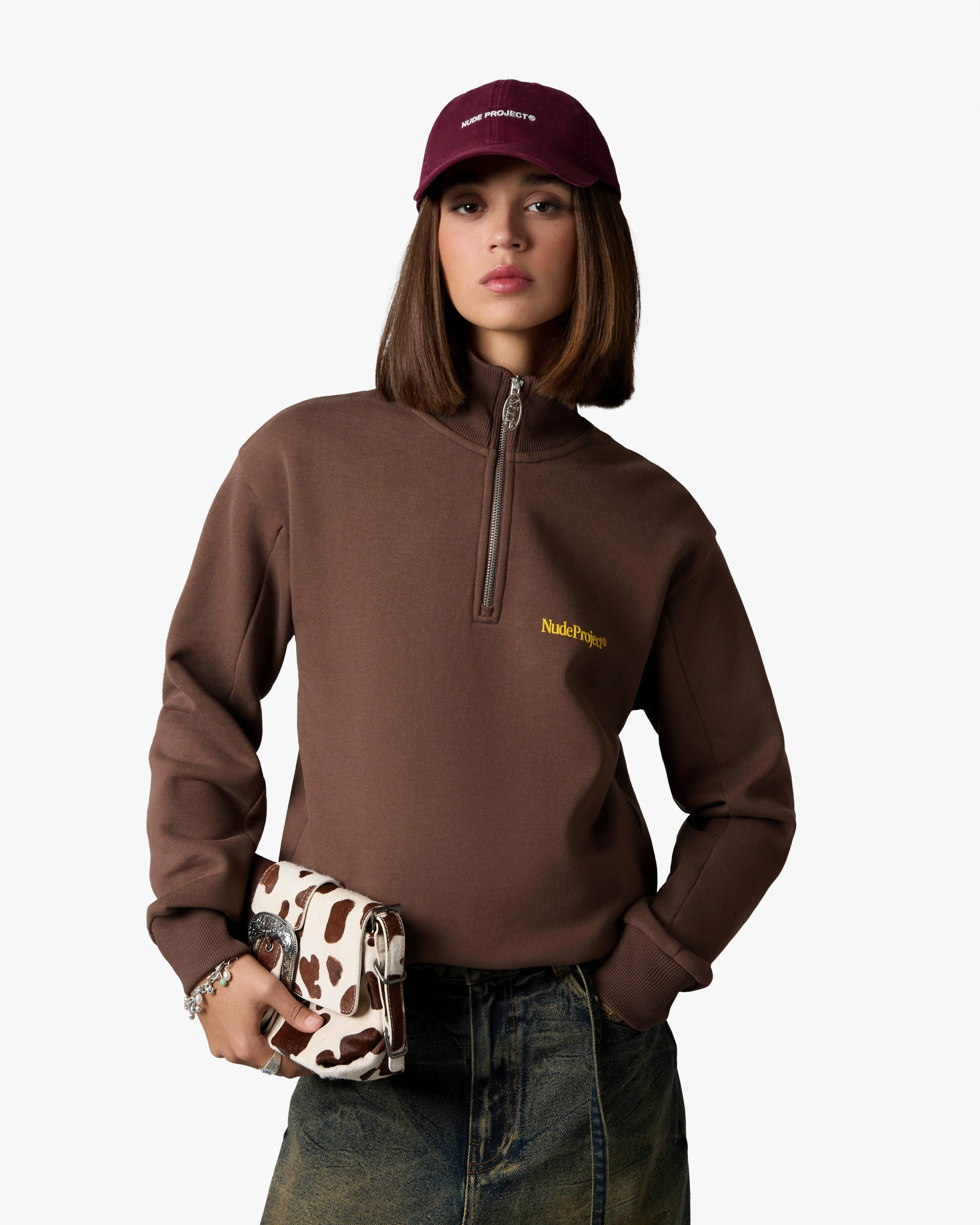 ORIGINS QUARTER ZIP BROWN