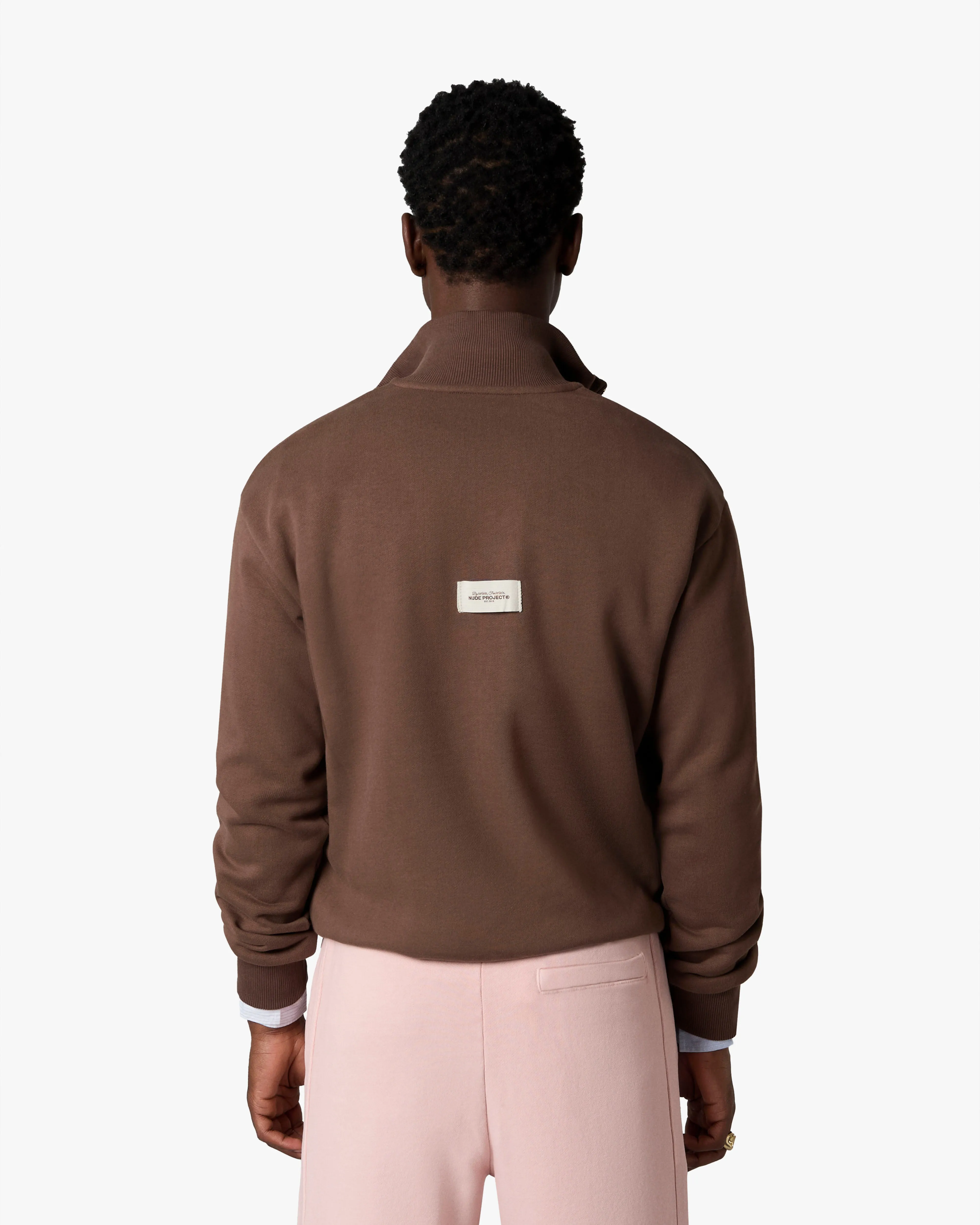 ORIGINS QUARTER ZIP BROWN