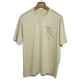 Oversized pocket tee in oatmeal French linen jersey (restock)