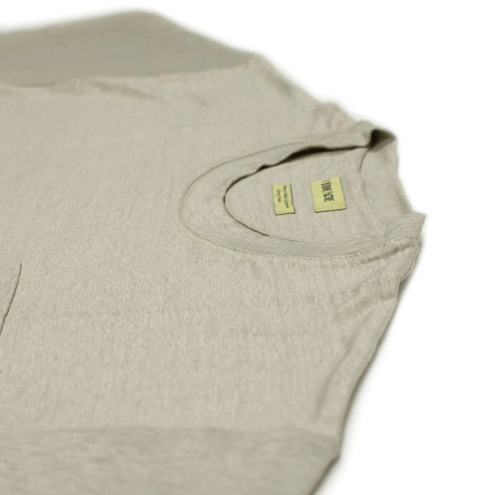 Oversized pocket tee in oatmeal French linen jersey (restock)