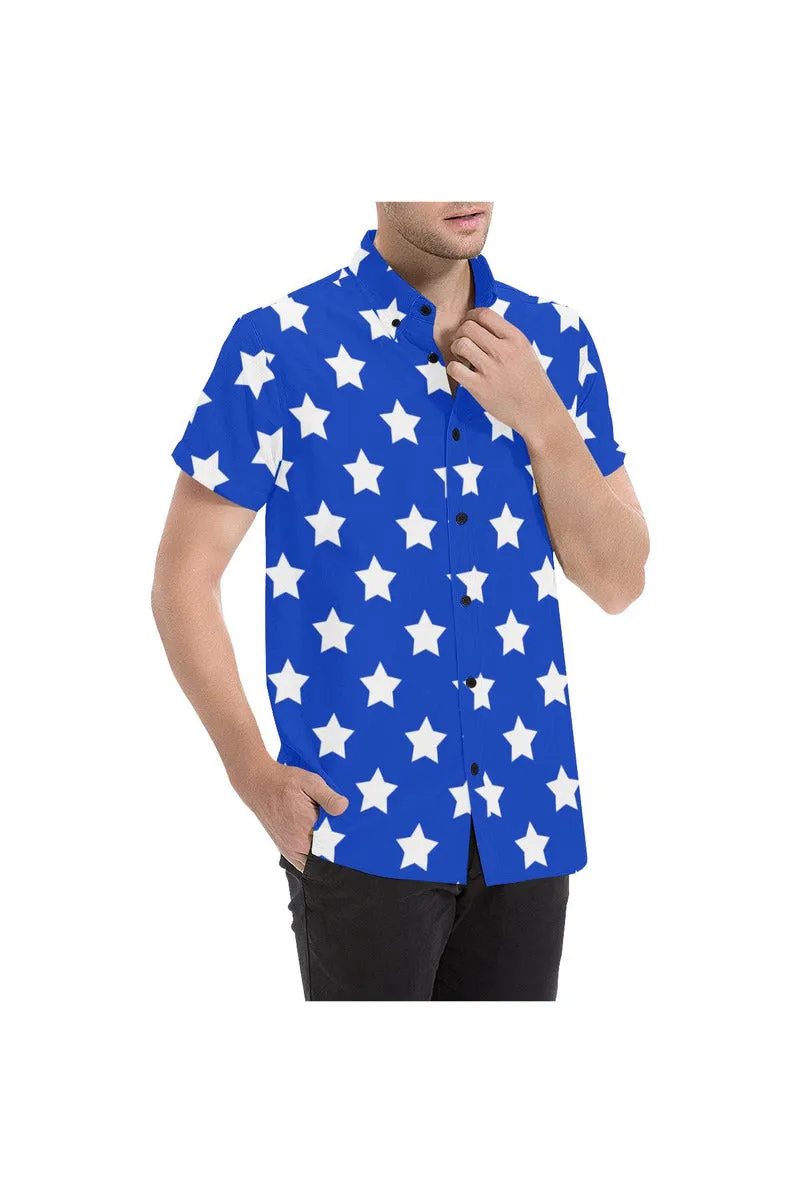 Stars Men's All Over Print Short Sleeve Shirt/Large Size (Model T53)